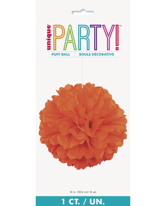 Deco Pom Pom Tisu Naranja 40,6cm