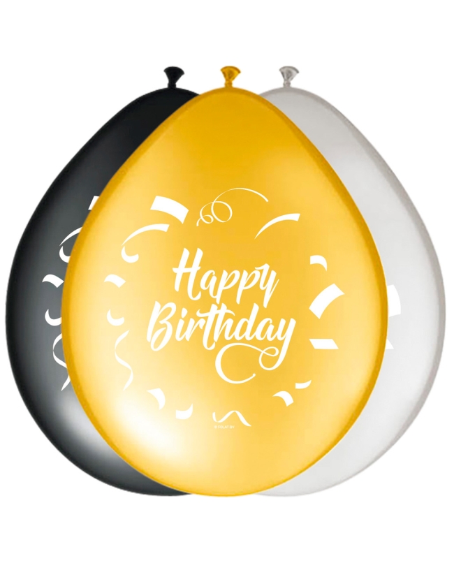 Globo Latex Happy Bday Elegante 30cm