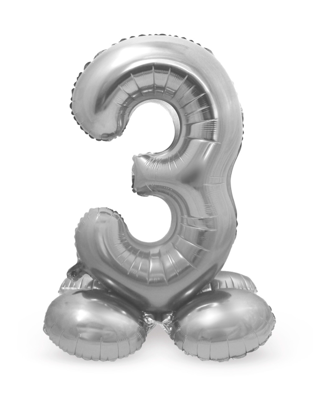 Forma Pie Numero 3 Plata 72cm