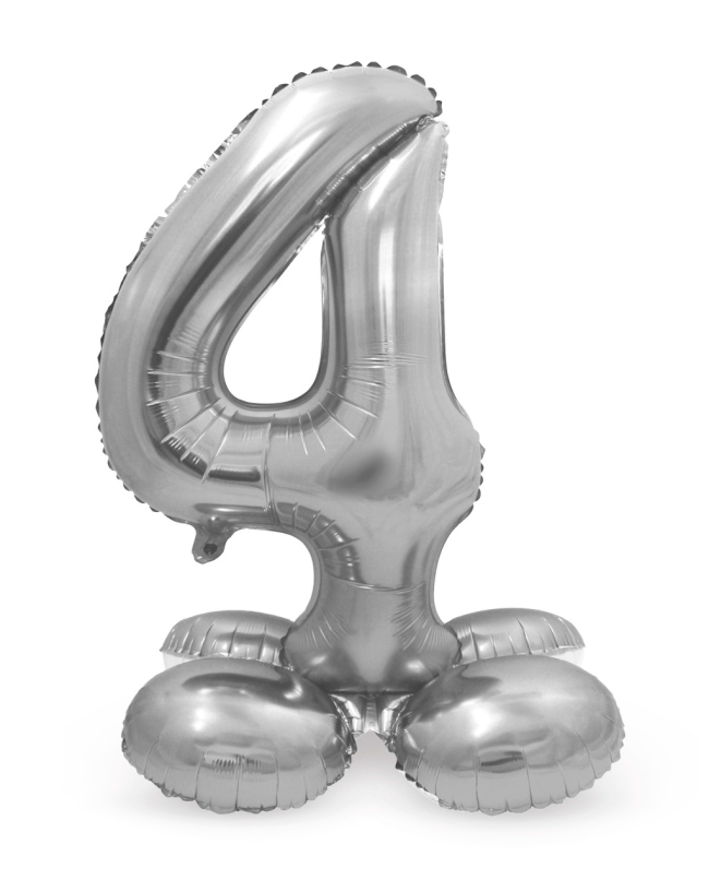 Forma Pie Numero 4 Plata 72cm