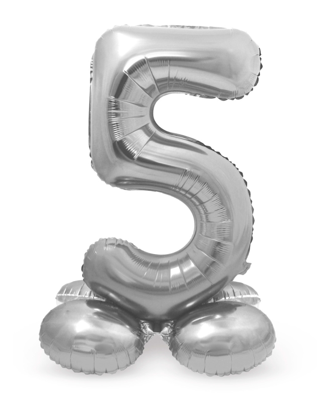Forma Pie Numero 5 Plata 72cm