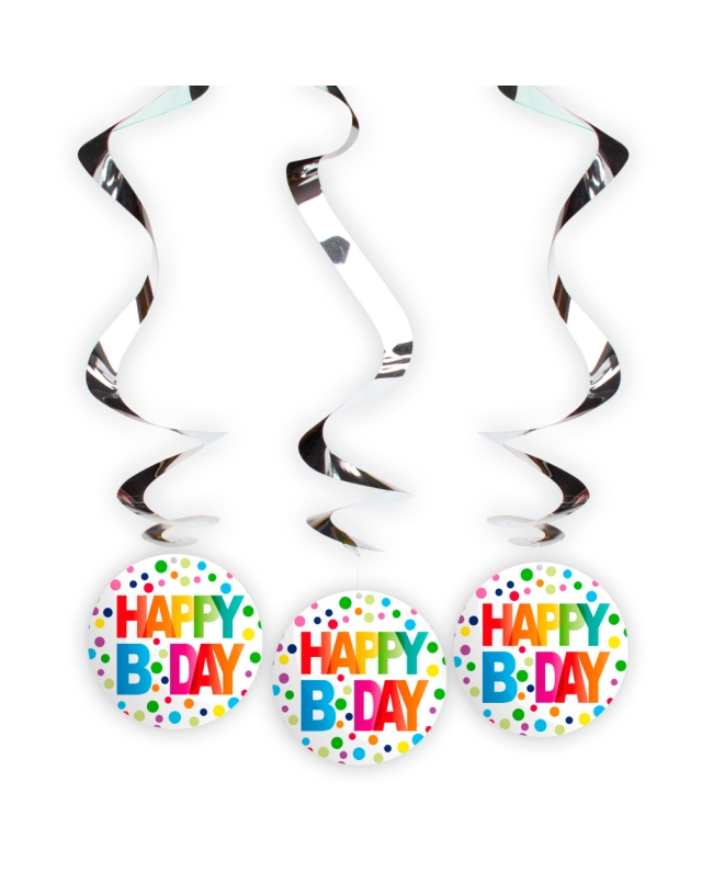 Deco Colgante Happy Bday Lunares