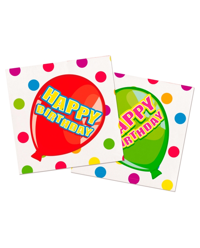 Servilletas Happy Bday Globos