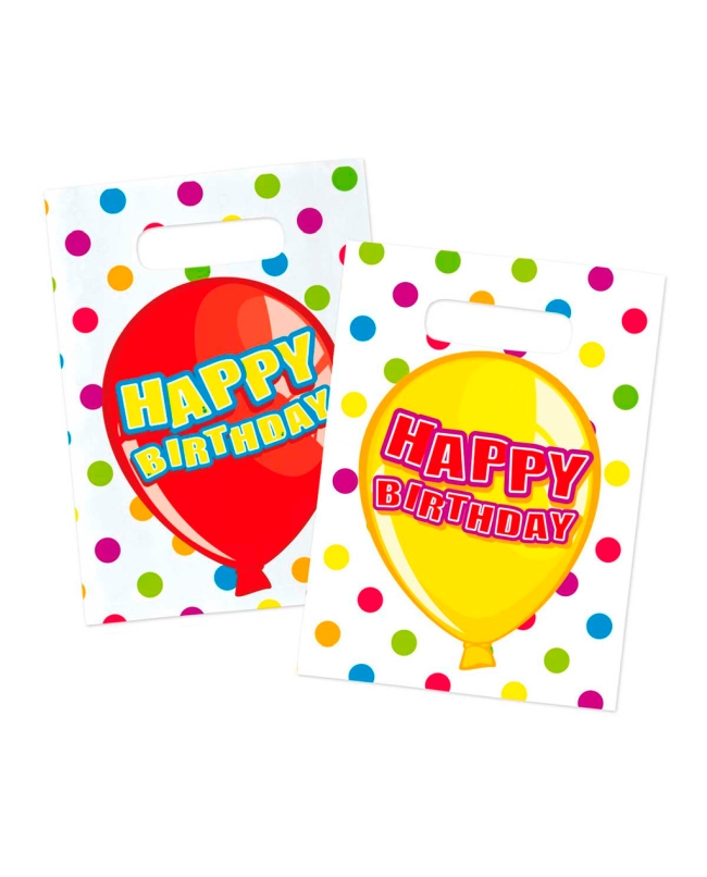 Bolsas Globos Happy Bday 29X18cm Plastico