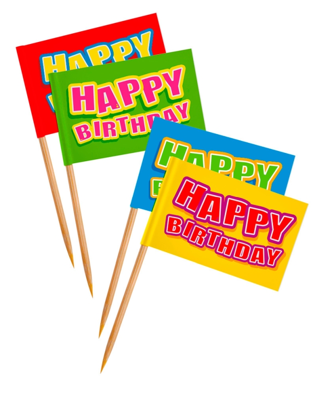Palillos Happy Bday Bambu