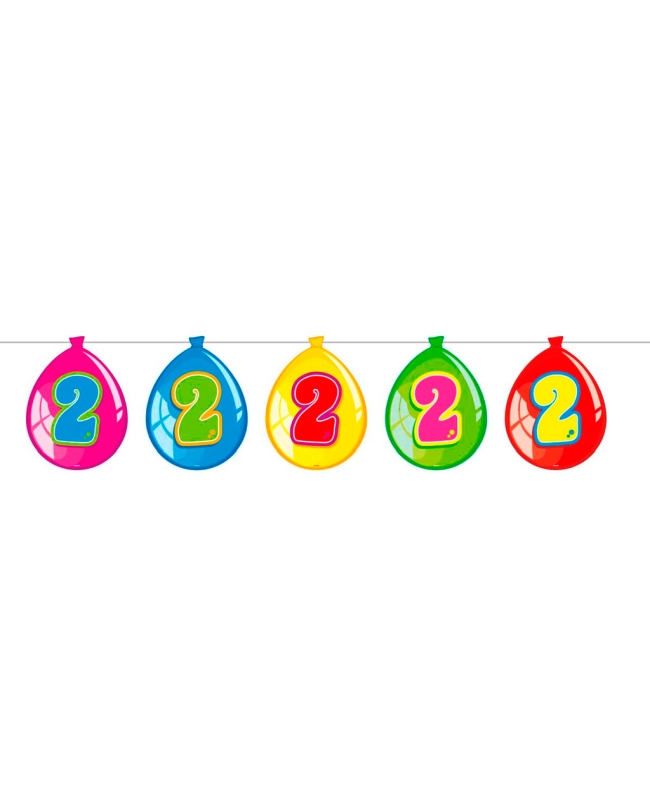 Banderin Globos Nº 2 Plastico 10m