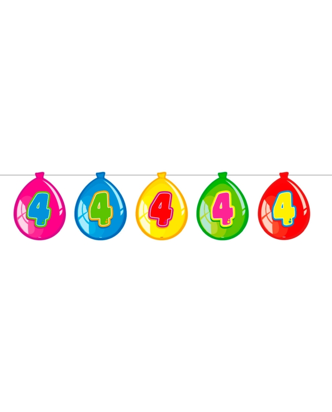 Banderin Globos Nº 4 Plastico 10m