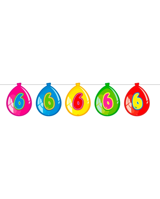 Banderin Globos Nº 6 Plastico 10m