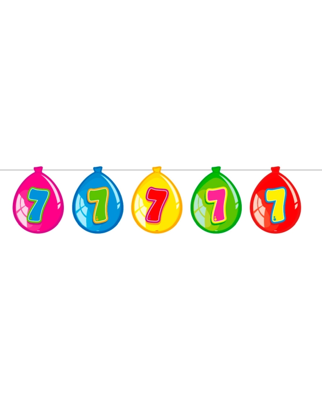 Banderin Globos Nº 7 Plastico 10m