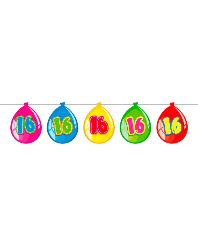 Banderin Globos Nº 16 Plastico 10m