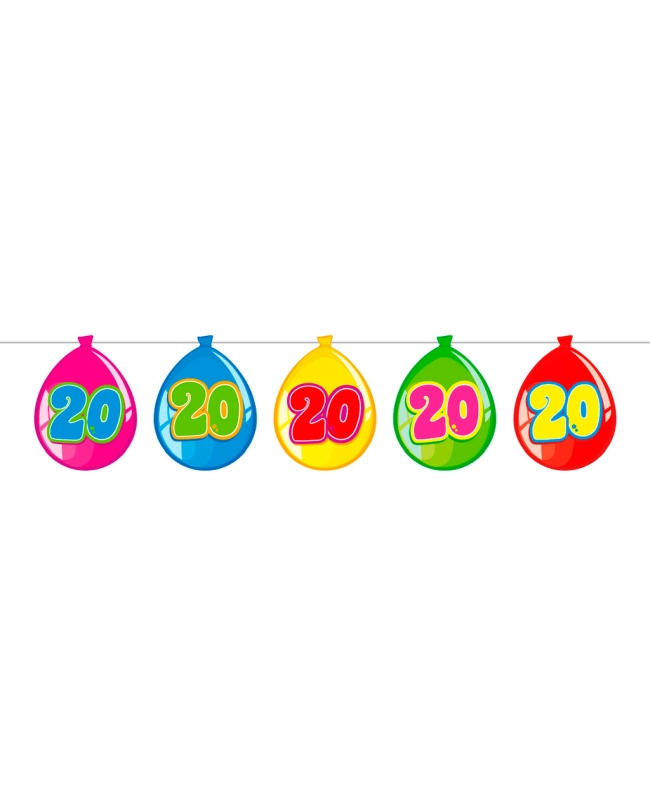 Banderin Globos Nº 20 Plastico 10m