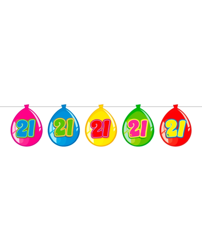 Banderin Globos Nº 21 Plastico 10m
