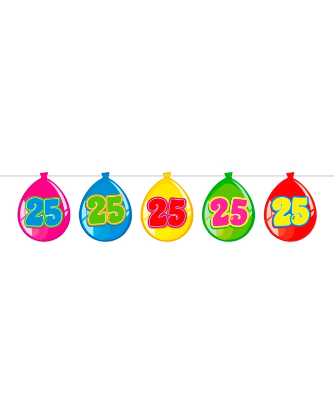 Banderin Globos Nº 25 Plastico 10m