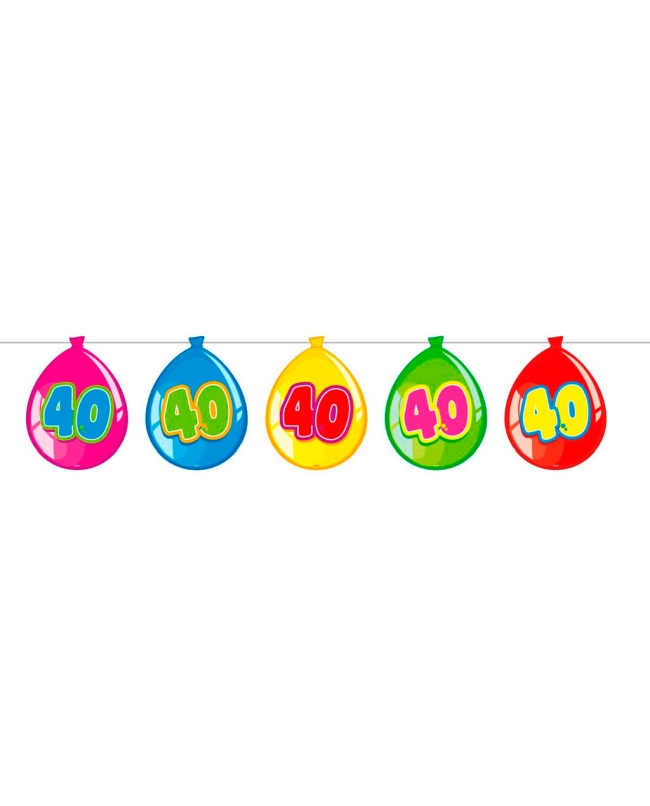 Banderin Globos Nº 40 Plastico 10m