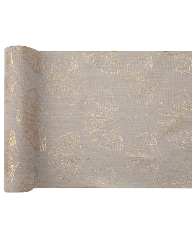 Camino Mesa Hojas Natural 28cm X 3m Algodon ***OFERTA DTO NO ACUMULABLE