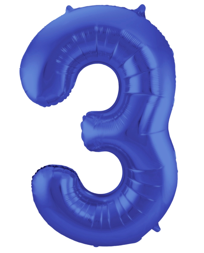 Forma Numero 3 Azul Metal Mate 86cm ***OFERTA DTO NO ACUMULABLE