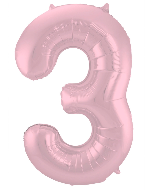 Forma Numero 3 Rosa Pastel Metal 86cm ***OFERTA DTO NO ACUMULABLE