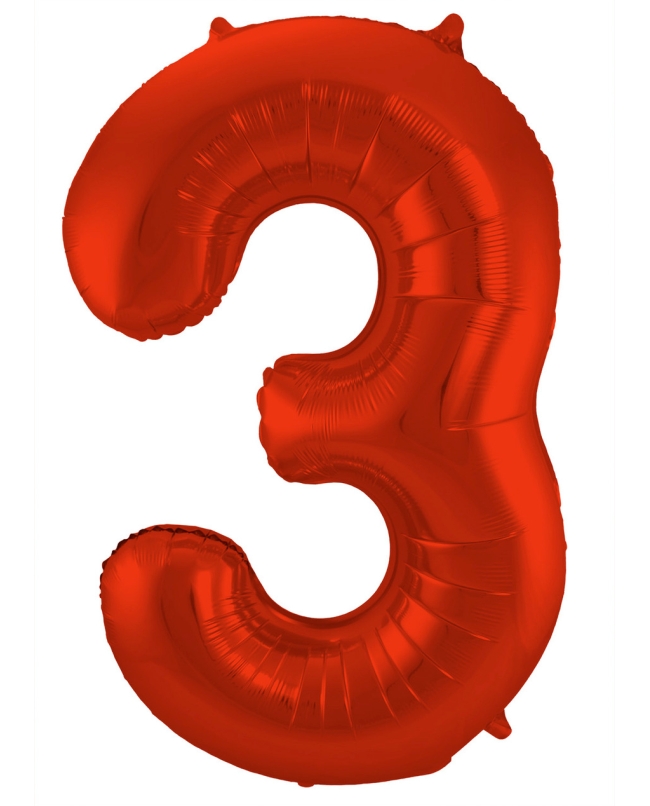 Forma Numero 3 Rojo Metal Mate 86cm ***OFERTA DTO NO ACUMULABLE