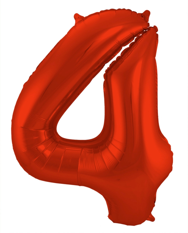 Forma Numero 4 Rojo Metal Mate 86cm ***OFERTA DTO NO ACUMULABLE