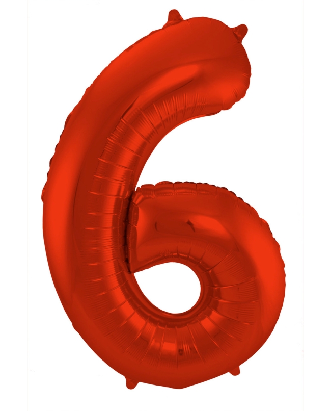 Forma Numero 6 Rojo Metal Mate 86cm ***OFERTA DTO NO ACUMULABLE