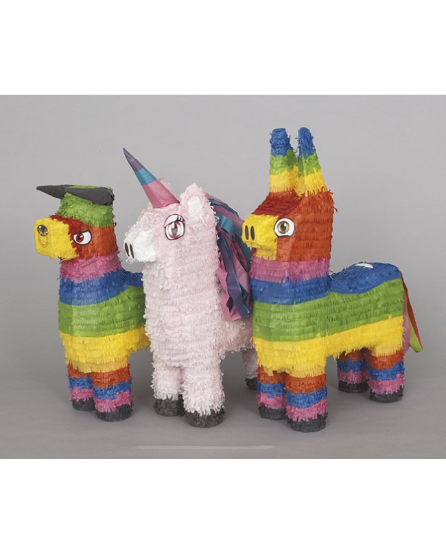 Piñatas Surtidas 3D Toro, Unicornio Y Burro