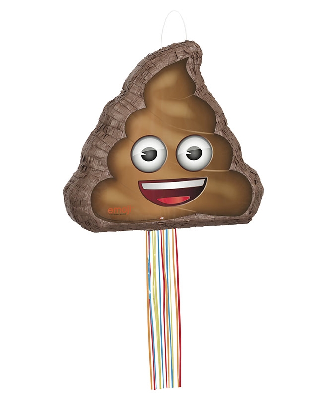 Piñata Plana Tirar Forma Emoji Caca 40X46cm