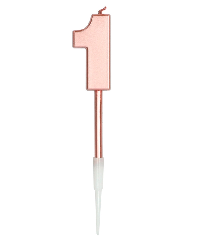 Vela Nº 1 Oro Rosa Metal
