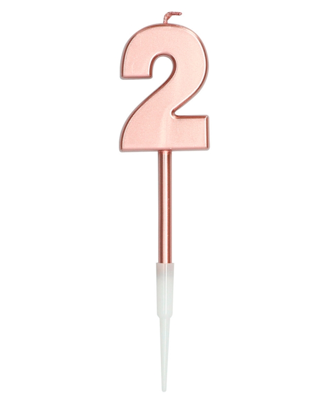Vela Nº 2 Oro Rosa Metal