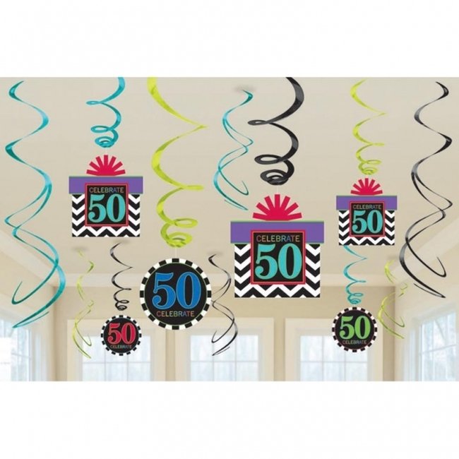 Decoracion Colgante Chevron Bday 50 ***OFERTA DTO NO ACUMULABLE