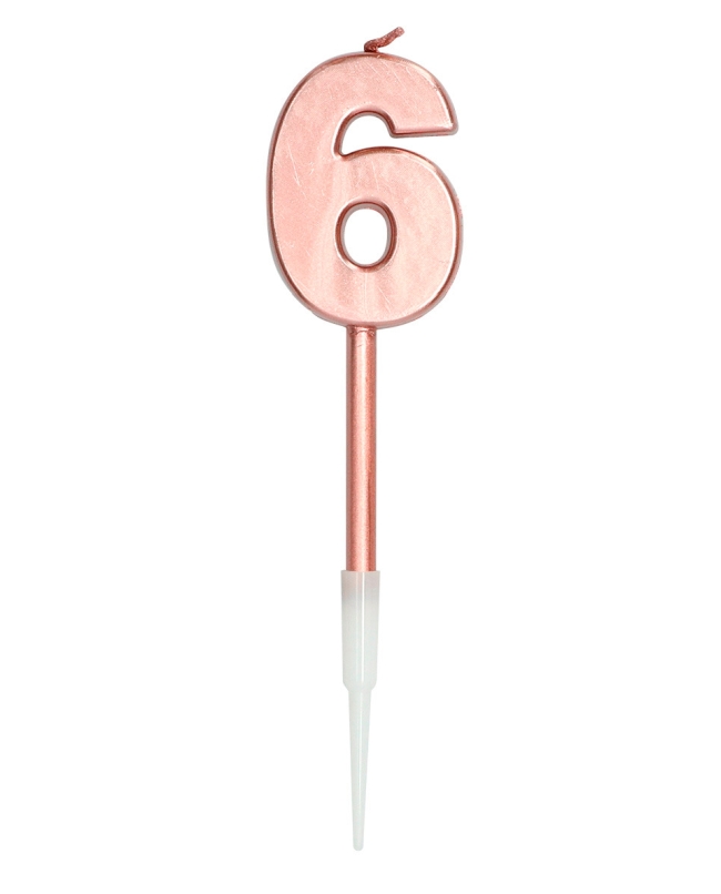 Vela Nº 6 Oro Rosa Metal