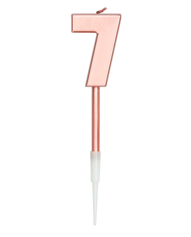 Vela Nº 7 Oro Rosa Metal