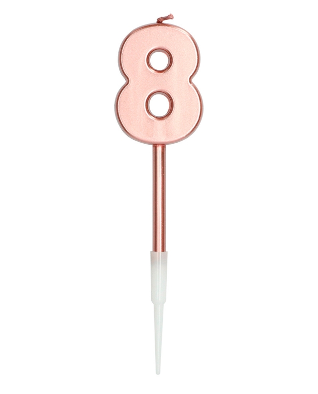 Vela Nº 8 Oro Rosa Metal