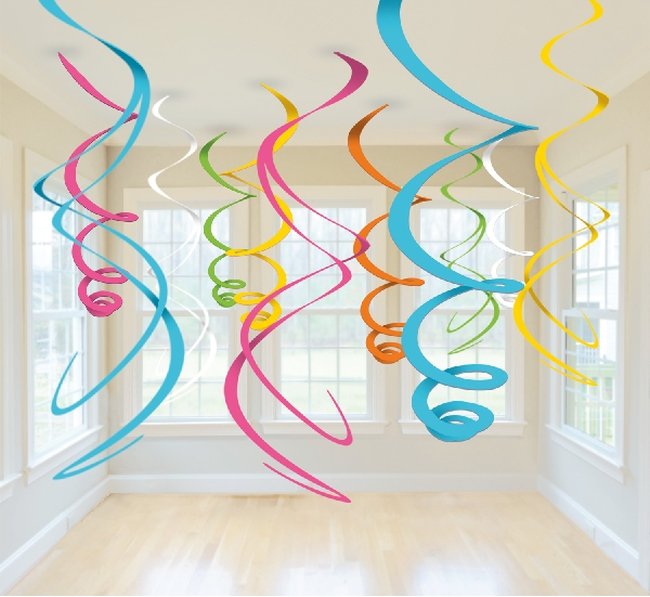Decorados espirales colgantes multicolores-55cm