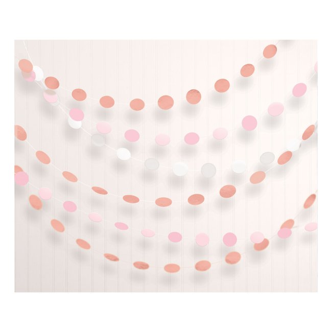 Guirnaldas de lunares rosa dorados - 2,1m
