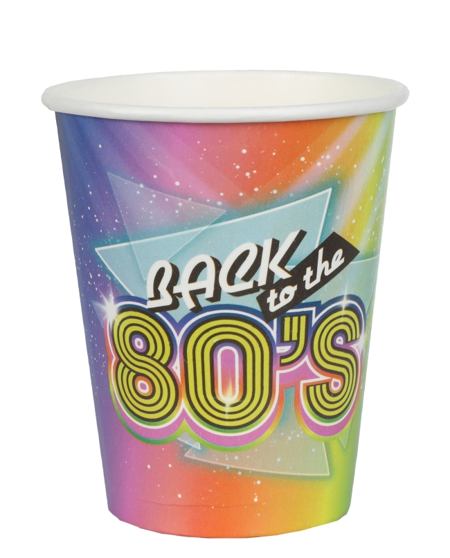 Vasos A&ntilde;os 80 7.8X9.7cm 27cl Carton ***OFERTA DTO NO ACUMULABLE
