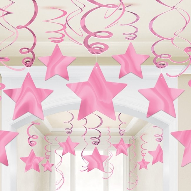 Decoracion Colgante Estrellas Rosa ***OFERTA DTO NO ACUMULABLE