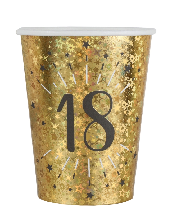 Vasos Oro Brillante Numero 18 7.8X9.7cm 27cl Carton ***OFERTA DTO NO ACUMULABLE
