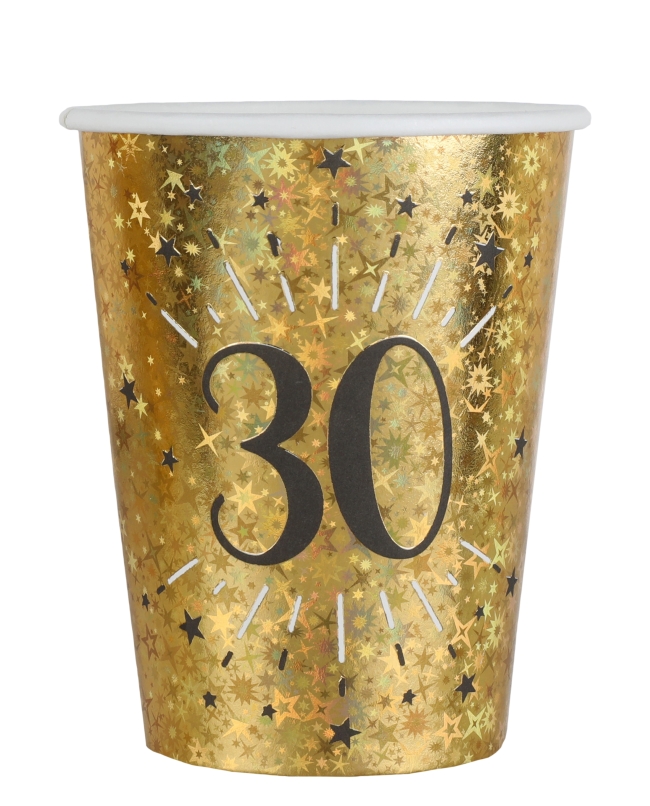 Vasos Oro Brillante Numero 30 7.8X9.7cm 27cl Carton ***OFERTA DTO NO ACUMULABLE