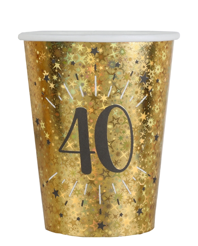 Vasos Oro Brillante Numero 40 7.8X9.7cm 27cl Carton ***OFERTA DTO NO ACUMULABLE