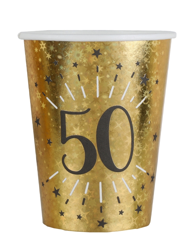 Vasos Oro Brillante Numero 50 7.8X9.7cm 27cl Carton ***OFERTA DTO NO ACUMULABLE