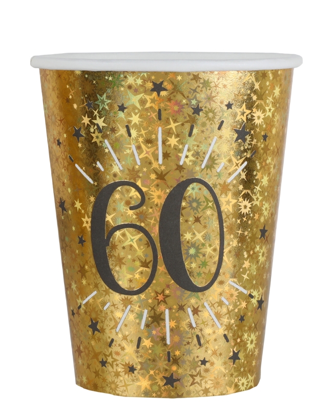 Vasos Oro Brillante Numero 60 7.8X9.7cm 27cl Carton ***OFERTA DTO NO ACUMULABLE