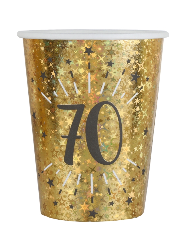 Vasos Oro Brillante Numero 70 7.8X9.7cm 27cl Carton ***OFERTA DTO NO ACUMULABLE