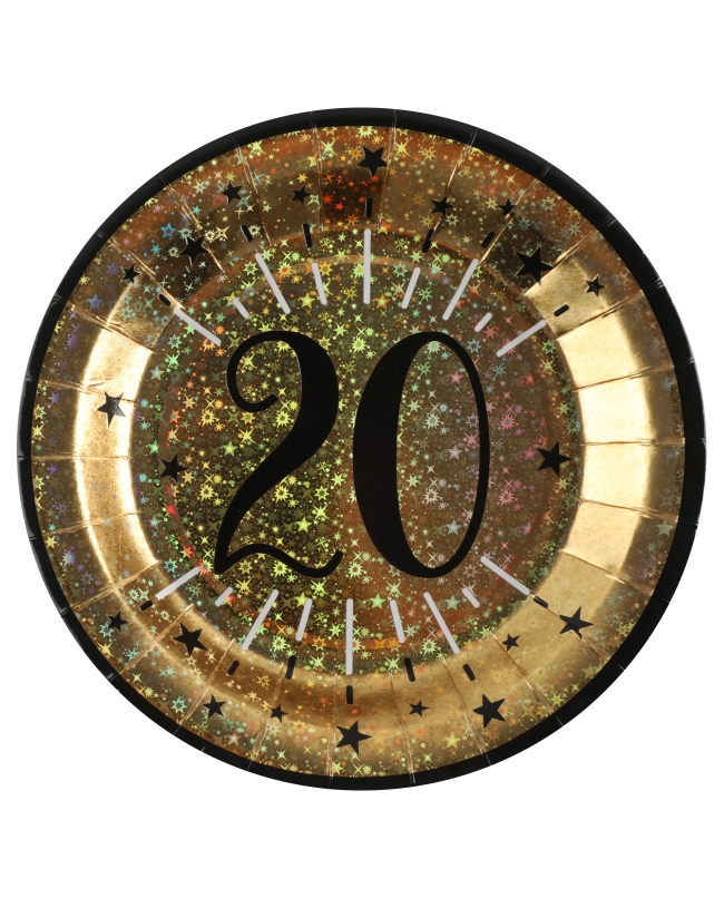 Platos Oro Brillante Numero 20 22.5cm Carton ***OFERTA DTO NO ACUMULABLE