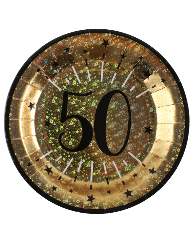 Platos Oro Brillante Numero 50 22.5cm Carton ***OFERTA DTO NO ACUMULABLE