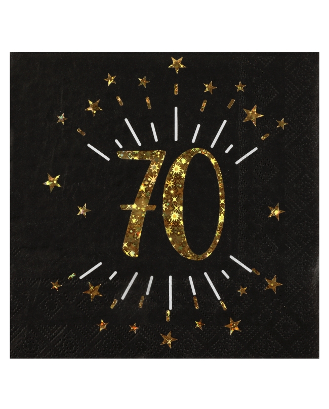 Servilletas Negra Numero 70 33X33cm Papel 3 Capas ***OFERTA DTO NO ACUMULABLE