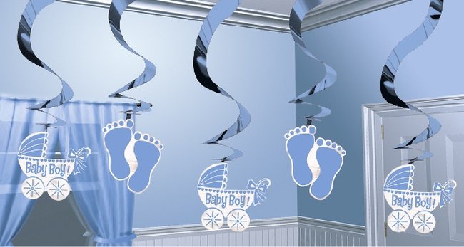 Espirales Colgantes Decorativos Bebé Niño Azul