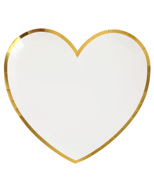 Platos Puntos Corazon Blanco 22.5 X 20cm Carton ***OFERTA DTO NO ACUMULABLE