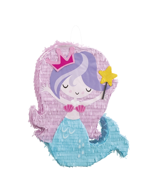 Piñata Plana Forma Sirena 42X51cm