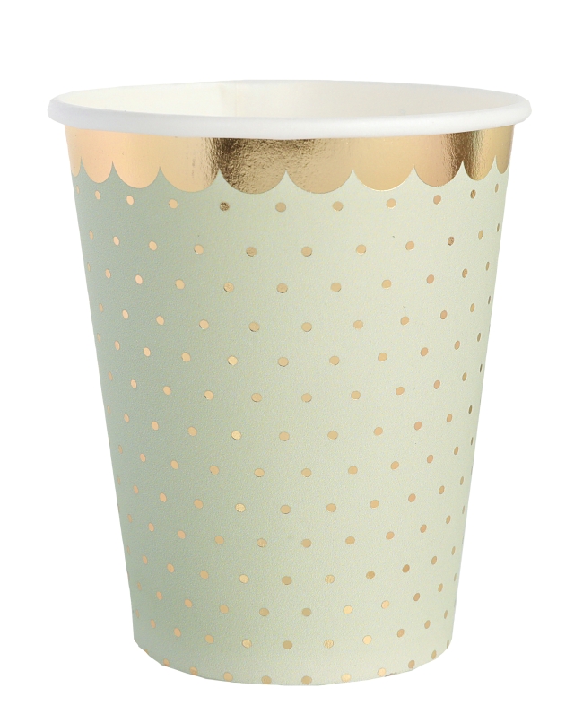 Vasos Puntos Verde Oliva 7.8 X 9.7cm 27cl Carton ***OFERTA DTO NO ACUMULABLE