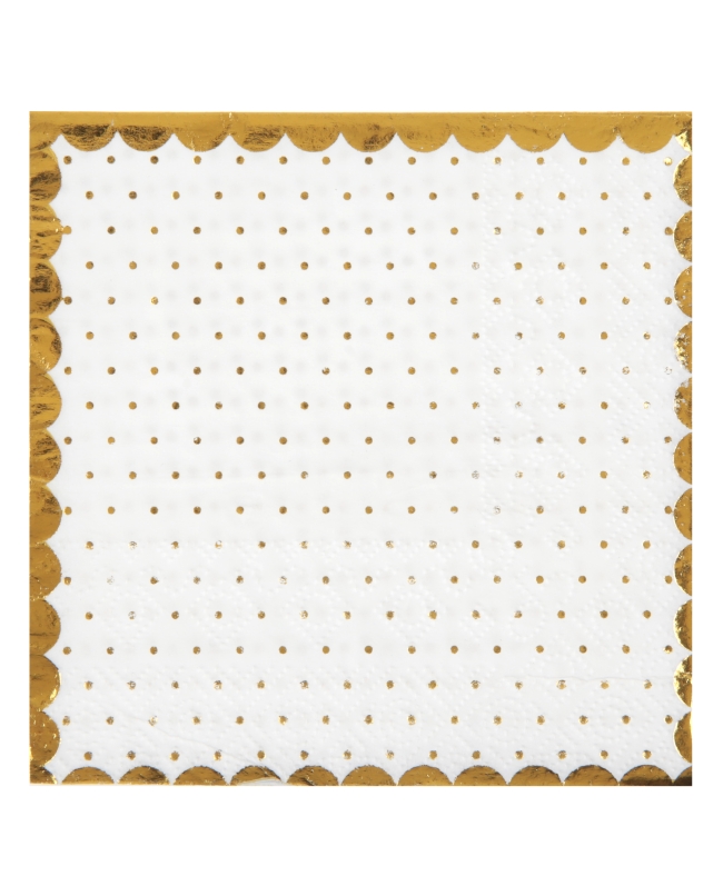 Servilletas Puntos Blanco 25 X 25cm Papel 3 Capas ***OFERTA DTO NO ACUMULABLE